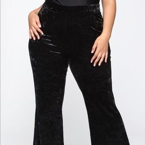 Wide leg suede pants